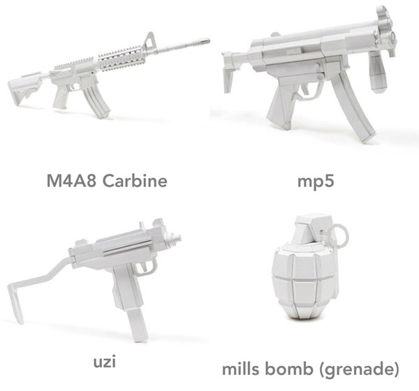 papercraft weapons