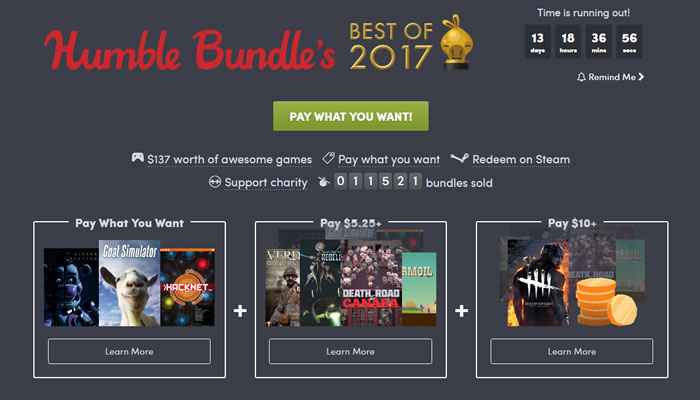 「Humble Bundle's Best of 2017」