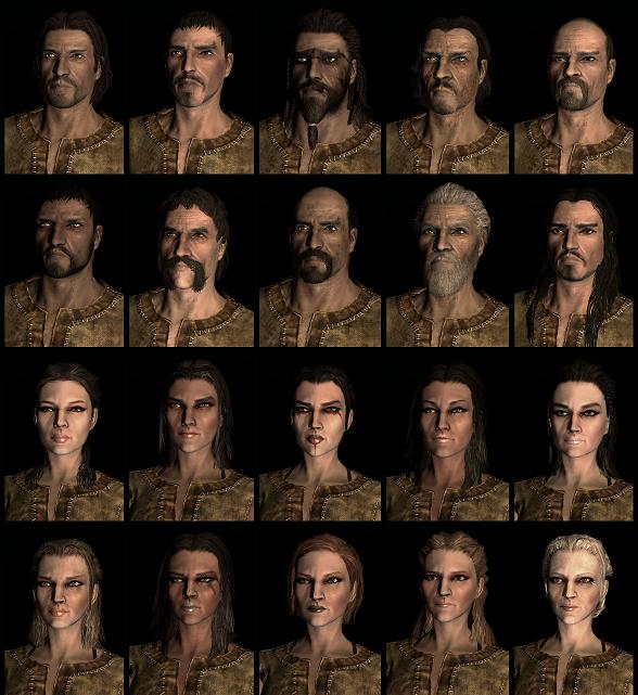 The Elder Scrolls V Skyrim のバラエティ豊かなカスタマイズ性が確認できる種族別キャラクタープリセットイメージが登場 Doope