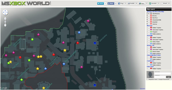 各エリア別に攻略情報を確認できる Batman Arkham City のインタラクティブマップが公開 Doope