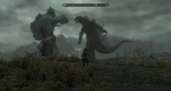 ゴジラとメカゴジラ ラドンがタムリエルを闊歩する The Elder Scrolls V Skyrim の愉快なmod映像が登場 Doope