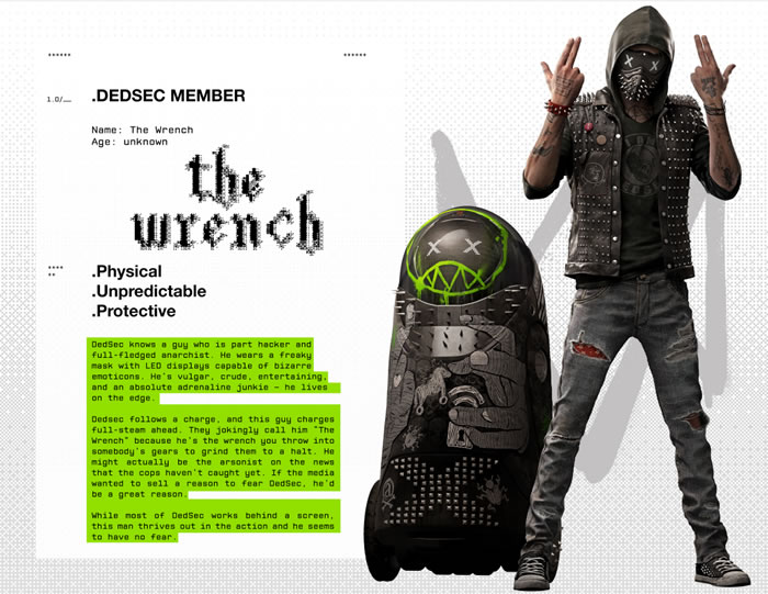 顔文字で感情を表す Wrench の衣装とスタイルを紹介する Watch Dogs 2 の新たなコスプレガイドが公開 Doope 国内外のゲーム情報サイト