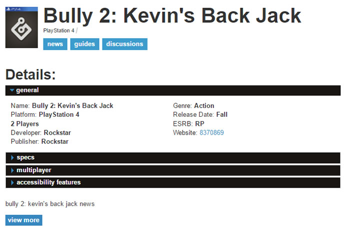 「Bully 2: Kevin's Back Jack」