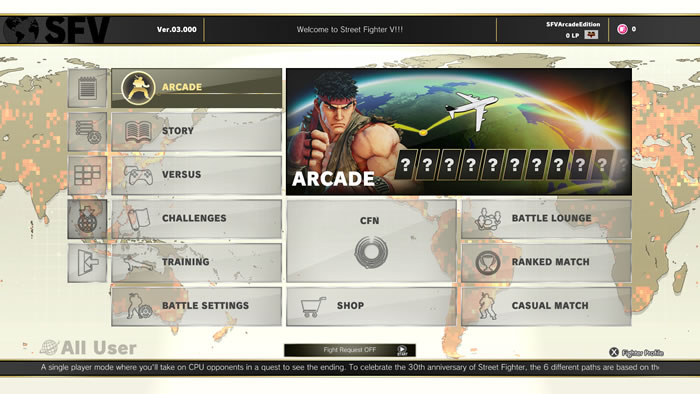 「Street Fighter V: Arcade Edition」