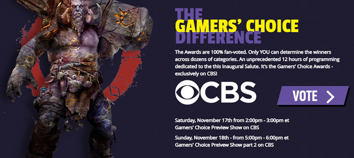 「2018 Gamers’ Choice Awards」