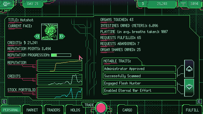 「Space Warlord Organ Trading Simulator」